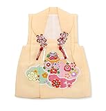 七五三 3歳 三歳 正絹 被布コート 単品 女の子 クリーム まり 菊 桜 3390-00030