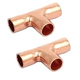 uxcell 銅ティップジョイント 銅 内径6mm スペアパーツ カップリング部品 T形パイプ継手 2個入り