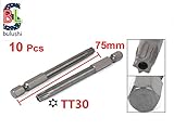 BULUSHI t 25の先端の1/4の「六角シャンク75 mm長いトルクスドライバーのビット10個入り (SH1/4×75×TT30)