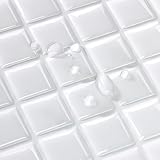 【売れ筋】MORCART タイルシール 防水 耐熱 キッチン 洗面所 トイレ DIY 家具やアイテムの装飾 タイルシート 壁紙シール 3D リメイクシート (25x25cm, 4枚, モザイク・ホワイト)