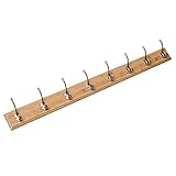 COM-SHOT 【 大人 デザイン 】 壁 掛け ハンガー 3色 5段階 おしゃれ シンプル インテリア 小物 固定 【ナチュラルブラウン/8連掛け】 MI-RG150155-NA-8