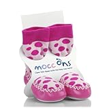 12-18 Months Pink Spot Mocc Ons Slipper Socks