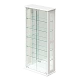 コレクション ケース ガラス 棚付き 木製 コレテ 高さ100cm ホワイト