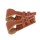 Perfk クラシック　ダブル　エッジ　シェービング　ツール　2個　ブラウン　牛革レザー　ケース　レザーポーチ　ホルダー　バッグ　携帯型 多機能 実用的