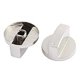 uxcell ガスストーブノブ ガスこんろ オーブンスイッチ 点火ツマミ コントロールノブ　2個入　キッチンウェア　合金製　シルバートーン