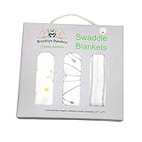 Brooklyn Bamboo Swaddle Swaddling Receiving Blankets Organic & Hypoallergenic SOFT Unisex Infant And
