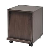 『スタッキングフラップ ボックス1P キャスター付(fr-051-54)』【JKP】ダークブラウン(#9898603)サイズ：幅37×奥行39(フラップ46)×高さ42cm【キューブボックス キューブBOX カラーボックス 収納家具 カラー