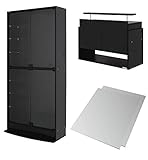 【福袋】[雅夢威] 3点セット39cmハイタイプ用 フィギュアラック「ワイド」83シリーズ ハイタイプ＋背面ミラー2枚+ワイド専用上置きロータイプ「本体」【正規品】KA-TMR8339 (ブラック)