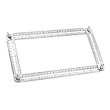 Flameer テンプレートツール 　 ステンレススチール　一般的なマルチアングル　測定ルーラー　多用途　シルバー