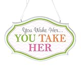 Lillian Rose You Wake Her Sign, Pink, 9.75" x 6.25" by Lillian Rose [並行輸入品]