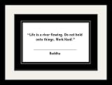 Buddha引用: Inspirational Motivational Quotesポスター写真画像フレームプリント壁装飾アート" Life is a River Flowing。Do Not Ho