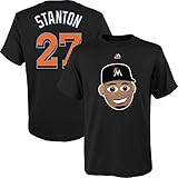 ジャンカルロ・スタントン# 27 Miami Marlins Youth絵文字Player Name And Number Tシャツ( Youth Large 14 / 16 )