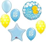 loonballoon Duck It 's A Boyベビーシャワーイエローブルー7 pcパーティーマイラー&ラテックスバルーンセットC