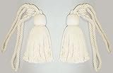 Cream Colour Rope Tassle Curtain Tie Backs, 2 X Tassled Tieback