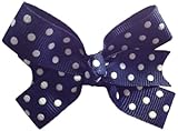 MANDY ベビー ヘアクリップ Baby BowsNavy with White Dot