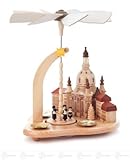 x の深さの蝋燭 d=14mm の幅 X の高さのためのドレスデンの女性教会そして Neumarkt の家が付いているピラミッドは、 19.5 cmx24 cmx19,5 cm の鉱石山ピラミッドのク