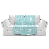 ブランケットウルトラソフトFuzzy 4サイズ！DIANOCHEデザインからby Julie Ansbro AnemoneバタフライターコイズホームDecor Unique Designer芸術的スタ
