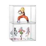 八番屋 フィギュアケース 2個セット クリア展示 マグネット式扉 積み重ね可能 コレクションケース 1:7,1:8 スケール前後を想定 約幅36 × 奥行22 × 高さ27cm
