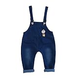 Hot Seal 可愛い 時計形のペンダント 子供服 オーバーオール サロペット 子供 キッズ ベビー 長ズボン 赤ちゃん 服 普段着 プレゼント (80(参考身長70cm))