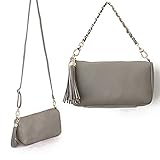 本革バッグ 革 バッグ レディース ショルダーバッグ ミニバッグ 本革クラッチバッグ 2way/3way (MudGray)