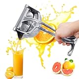yowodana 手動ジューサー ハンドジューサー フルーツしぼり 簡単使用 手動式 高い搾汁率 ステンレス製 小型 軽量 水洗い可 柑橘類 果物用 フレッシュジュース スイカ グレープフルーツ オレンジ スイカ 家庭用 業務用（シルバー）