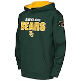 Colosseum Youth Baylor Bears Poly用プルオーバーパーカー Large (16/18) with Name Printed on the Back グリーン