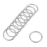 uxcell Oリング 金属 ストラップ バッグ ベルト DIYクラフト用 シルバートーン 内径20 mm 10個