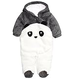 エルフ ベビー(Fairy Baby)ベビーカバーオール冬 新生児ロンパース着ぐるみ 前開きフード付き 長袖 パンダ 59cm