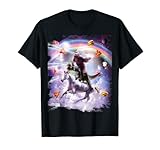 レーザーアイズ 宇宙ナマケモノ 恐竜 ユニコーン - レインボー Tシャツ