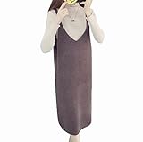 (マーシェル) Marshel マタニティ ワンピース 春 夏 長袖 カジュアル おしゃれ ブラウン フリーサイズ