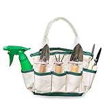 GardenHOME Indoor, Small or Kids Garden 7-Piece Stainless Steel Garden Tools - 1 Garden Tool Bag, 3 