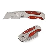 WORKPRO Quick-change Folding Utility Knife with Wood Grain Handle [並行輸入品]