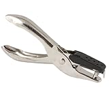 uxcell　単穴パンチ　皮ポンチ　プラスチック材質　金属材質　穴直径6mm　シルバートーン　ブラック　1個入り