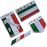fogman イタリア ステッカー 車 エンブレム ドイツ 後付け シール 国旗 4種セット (イタリア)