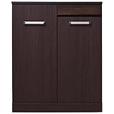 大川家具(日本製) 天然木幅74ロータイプシューズボックス ダークブラウン ic0057 代引不可