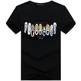 [クロム クレイン] メンズ プリント カジュアル 半袖 Tシャツ シューズ 柄 靴 デザイン シャツ TSP014 (02.ブラック,XXL)