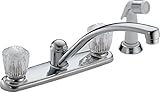 Delta 2402LF Classic Two Handle Kitchen Faucet with Spray, Chrome [並行輸入品]