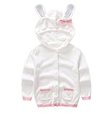 WIN　 女児 女の子 子供服 長袖 ニットセーター ニット ウェア シャツ トップ セーター カーデ 春秋 可愛い　おしゃれ着　冷房対策 お出かけ ニット (120cm, ホワイト)
