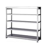 ステンレスラック 中量300タイプ 幅180×奥行45×高さ180cm 5段 ステンレスSUS-304 300kg/段