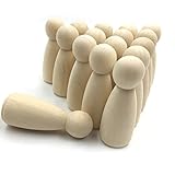 Kissteether 50pcs ウッドピープル（女の子）2.56インチ（65mm）ソリッドハードネイチャー未完成高品質ギャングウェイレディペイントまたはステンドドウッドドール (木の色 50pcs