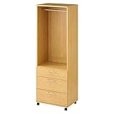 木製 クローゼット ハンガーラック 衣類収納 ロッカー 収納棚 たんす 玄関収納 〔幅59cm〕 ナチュラル