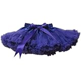 Buenos Ninos女児用純色二重チュールレースチュチュスカート お姫様スカート ダークパープル XL [並行輸入品]