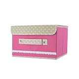 Vovolyストレージバスケット10.2 X 7.87 X 6.3インチCollapsibleファブリックBin with Lid for Officeクローゼット、ベッドルーム