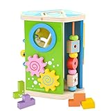 多機能 ビーズコースター ルーピング　図形キューブつみき　図形認知　おもちゃ　ベビー　知育玩具　天然木製おもちゃ　1セットで６つのゲームを含む 人気　可愛い