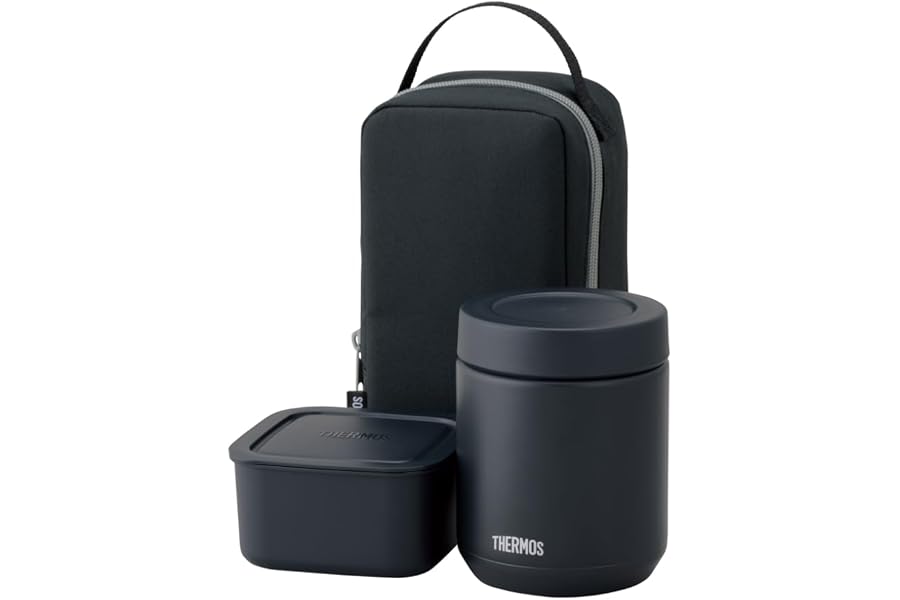 サーモス 真空断熱スープランチセット 800ml ブラック JEE-801 BK