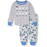 THE CHILDREN'S PLACE(ザ・チルドレンズプレイス) Yeti ファミリー トップ&プリント パンツ パジャマ セット ヘザーグレー スリープウェア 0～3ヶ月【並行輸入】