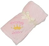 PERSONALIZED Embroidered Pink Minky Velour PRINCESS Crown Blanket by Personalized Giftware