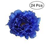 24pcsヴィンテージ牡丹人工花頭絹の花頭の布FakeFlowers