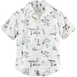 Carter's(カーターズ) ショートスリーブトロピカルボタンフロントシャツ ホワイト トップス半袖Tシャツ 4歳【並行輸入】