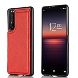 【Aqier】For 互換性 Xperia 10 IV/docomo SO-52C/au SOG07/softbank A202SO UQmobile 適用 背面手帳型 軽い薄い 純色 レザーケース（レッド）ソニー エクスペリア10iv ドコモso52c ソフトバンクa202so エクスペリア10 4 ケースカード入れ 片手操作 バック​カバー ソニーxperia10iv 赤色